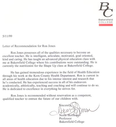 Norm Hoffman Support Letter