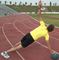 "T-Stabilization" Med Ball Push-Up (Left Side Rotation)