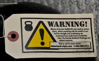 RKC KB Warning Label Close Up