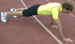 "Split" Push Up-Position 1 (Split Right-Up)