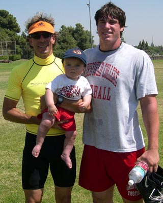 Ron & Cade Jones with Tyler Saso, BC Football