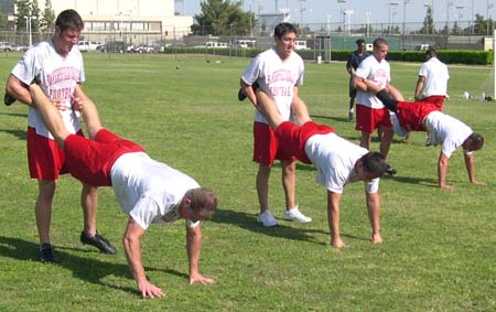 BC Football: Partner Inverted Push-Ups