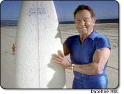 Jack La Lanne MSNBC Dateline Photo-Beach & Surfboard